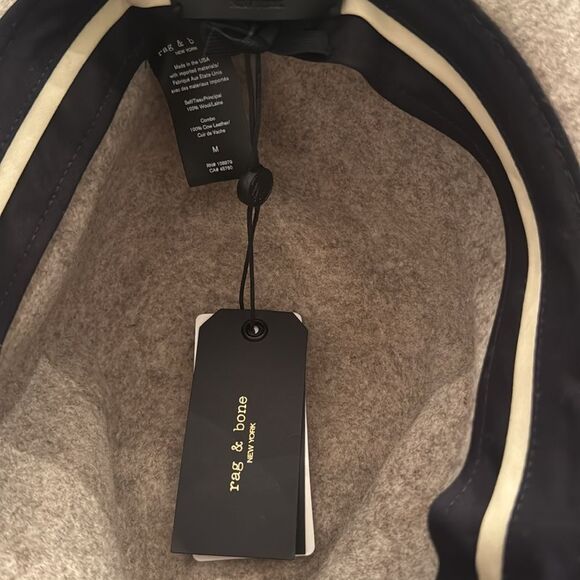 NWT Rag & Bone Floppy Packable Wool Fedora in Oatmeal Melange / White - Picture 2 of 3